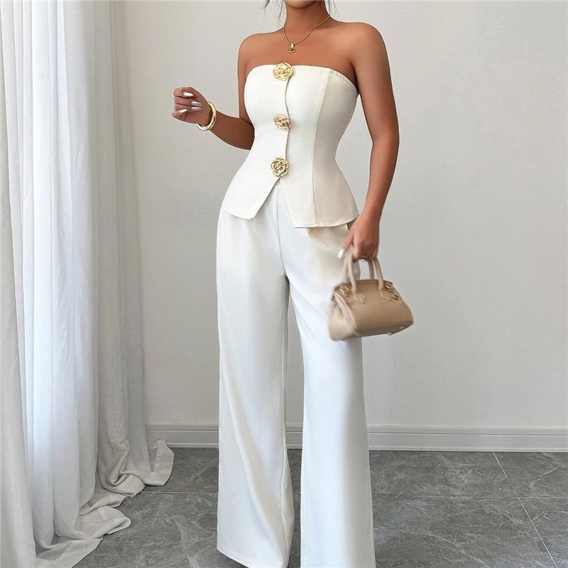 Silky Short Sleeve Skirt Set