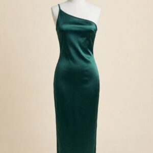 Emerald Satin Slip Dress