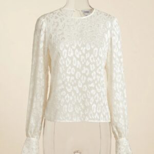Express Ivory Leopard Blouse