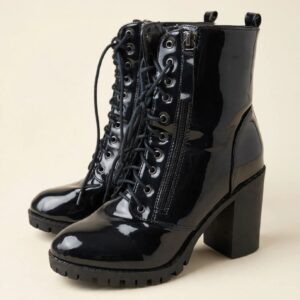 Fashionnova Patent Laceup Boots