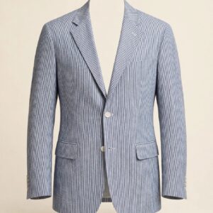 Lazetti Navy Stripe Seersucker Blazer
