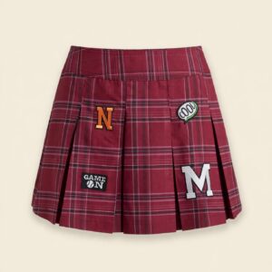 No Boundaries Burgundy Plaid Skirt