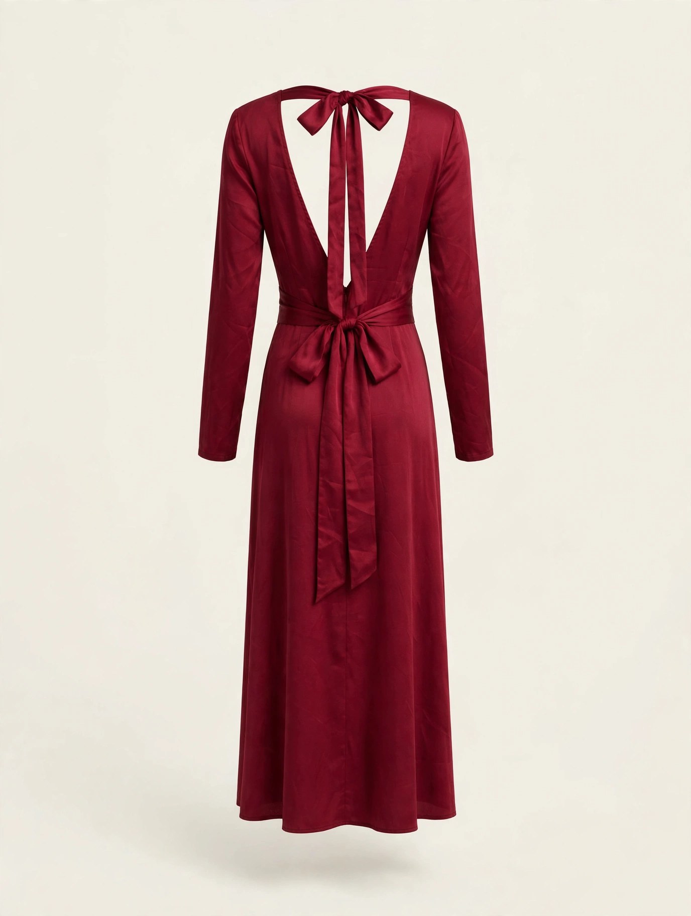 Shein Burgundy Tie Neck Dress