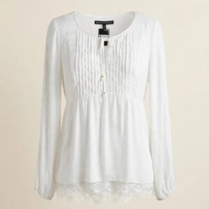 WHBM White Peasant Blouse
